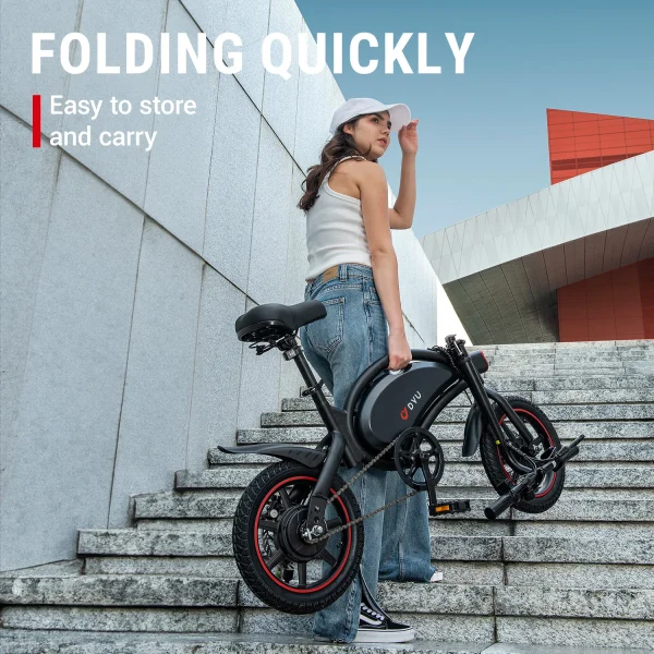 DYU D3F 14in Mini Folding E-Bike, 250W, 60KM Range - immagine 2