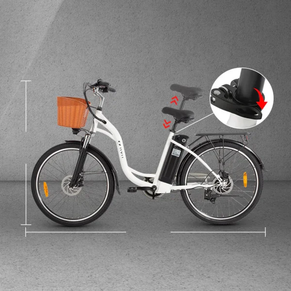 DYU C6 26in City E-Bike, 250W, 60KM Range - immagine 5