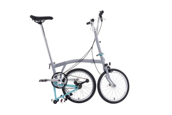 Brompton A Line 3-Speed Folding Bike | Window Grey/Turkish Green, Mid Handlebar - Image 4