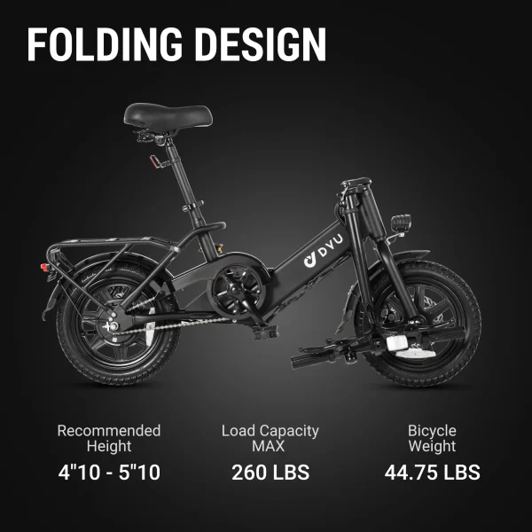 DYU C3 14in Folding E-Bike, 250W, Compact Design - immagine 8