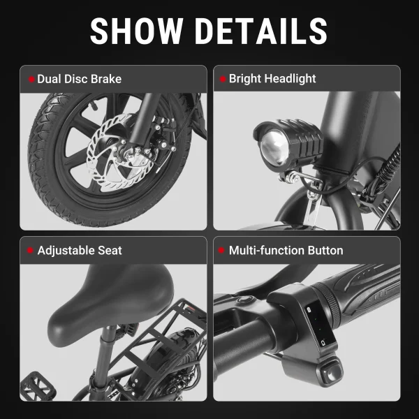 DYU C3 14in Folding E-Bike, 250W, Compact Design - immagine 10
