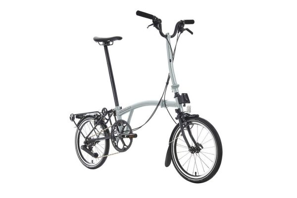 Brompton P Line 12-Speed Folding Bike with Roller Frame | Lunar Ice, Titanium Frame - Image 3