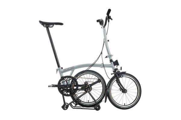 Brompton P Line 12-Speed Folding Bike with Roller Frame | Lunar Ice, Titanium Frame - Image 4