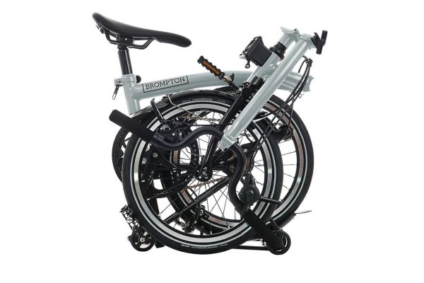 Brompton P Line 12-Speed Folding Bike with Roller Frame | Lunar Ice, Titanium Frame - Image 5