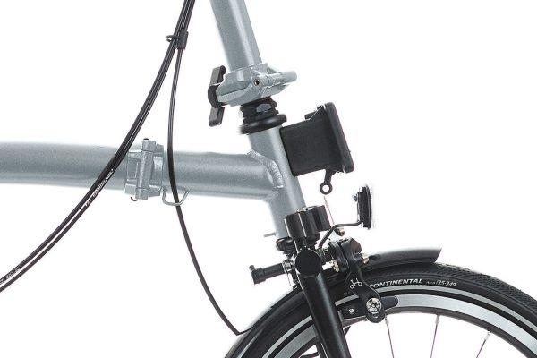 Brompton P Line 12-Speed Folding Bike with Roller Frame | Lunar Ice, Titanium Frame - Image 6