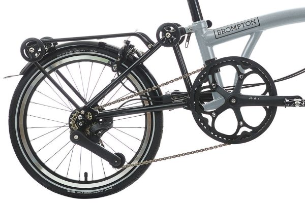 Brompton P Line 12-Speed Folding Bike with Roller Frame | Lunar Ice, Titanium Frame - Image 7
