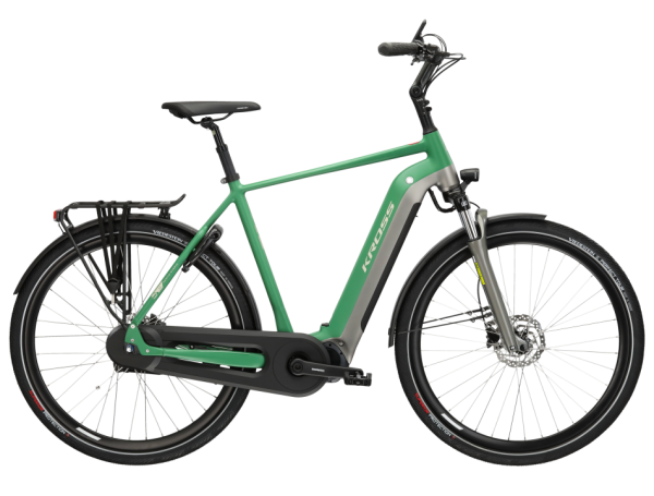 Kross Sentio Hybrid 6.0 500 - zielony/szary elektryczny rower trekkingowy