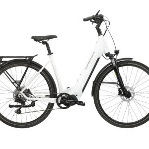 Kross Trans Hybrid LS 5.0 630 – Vélo de trekking électrique avec entraînement Shimano, batterie de 630 Wh et fourche suspendue
