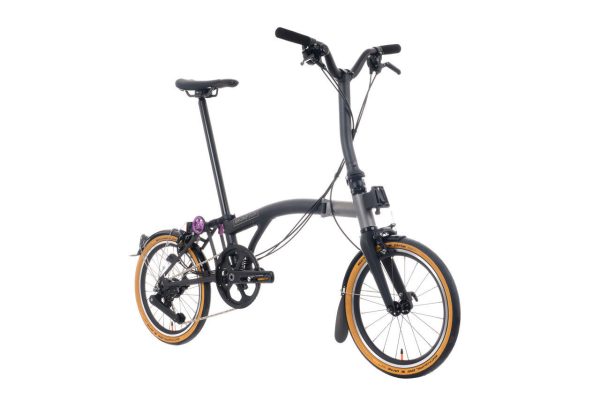 Brompton T Line 12-Speed Explore Folding Bike - Ceratech Black, Mid Handlebars - Image 5