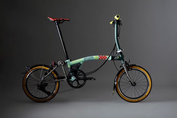 Brompton x Tour de France P Line 12-Speed Folding Bike - Sprinters Light Green, Low Handlebars