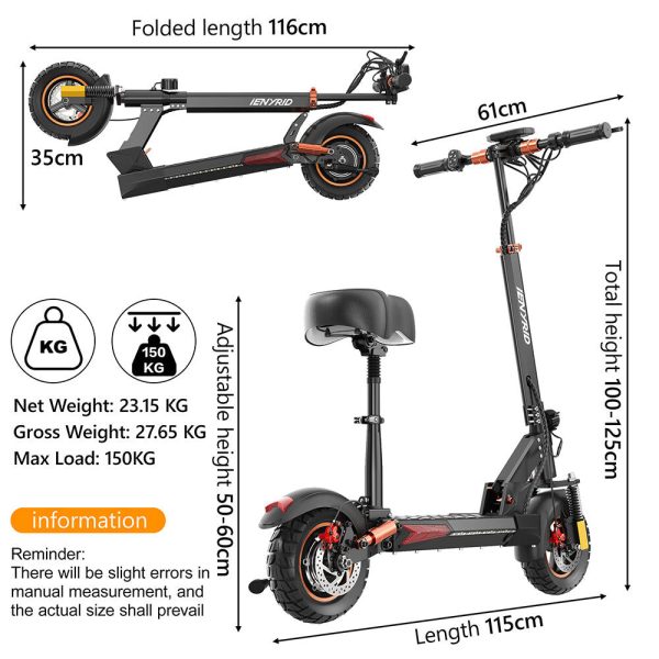 iENYRID M4 Pro S+ Max Electric Scooter – 800W Motor, 20Ah Battery, 37-Mile Range - Image 14