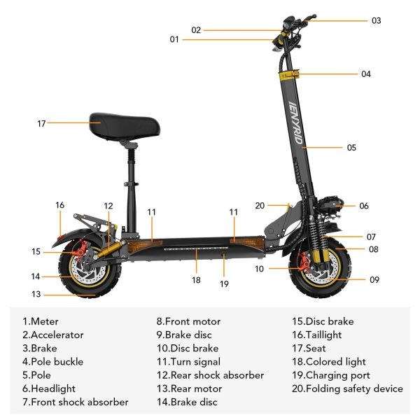 iENYRID ES6 2000W Off-Road Electric Scooter – 55KM Range - Image 9