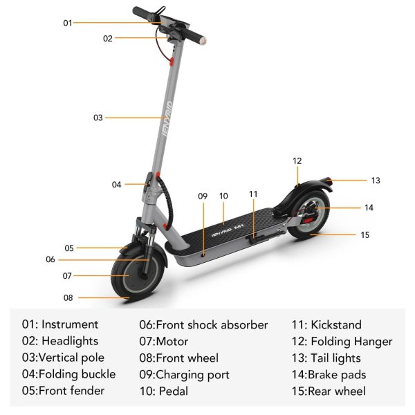 iENYRID M1 500W Folding Electric Scooter – Smart App Control, Dual Brakes, Off-Road Tires - Image 19