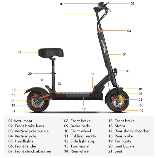 iENYRID M4 Pro S+ Max Electric Scooter – 800W Motor, 20Ah Battery, 37-Mile Range - Image 15