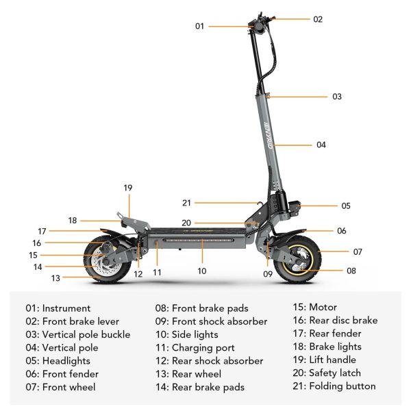 iENYRID S1 700W Off-Road Electric Scooter – 40KM Range, Dual Suspension, Fat Tyres - Image 15