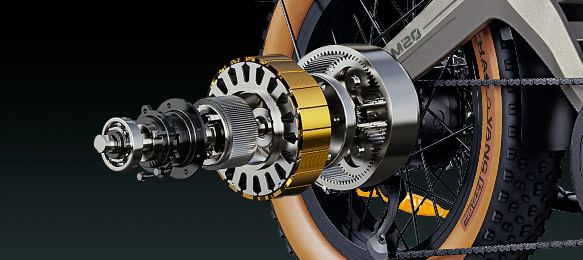 Detalle del motor trasero DYU M20