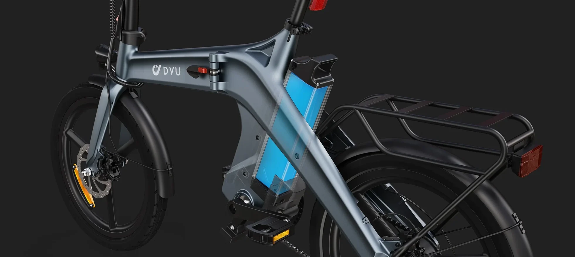 Bicicleta elétrica dobrável DYU T1 20 ″, 250 W, leve 4